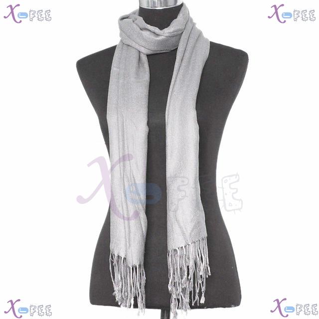wjpj00468 Gray Solid Color Fashion Woman Accessory Warm Pashmina Winter Scarf Wrap Shawl 3