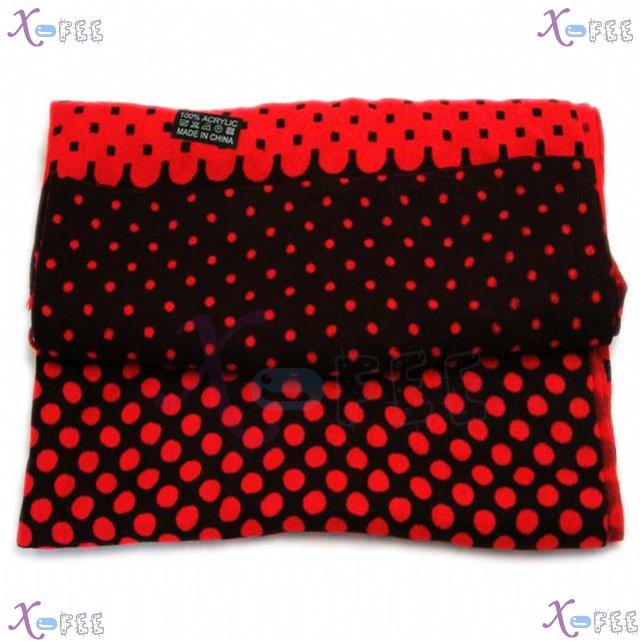 wjpj00557 Black Red Dots Woman Accessory Twill Weave High-Quality Winter Wrap Scarf Shawl 3