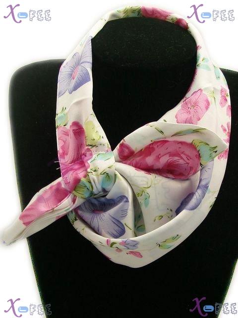 xfj00092 Hot New Fashion Women Accessory Magic Silk Scarf Flower Neckerchief Scarf Wrap 2