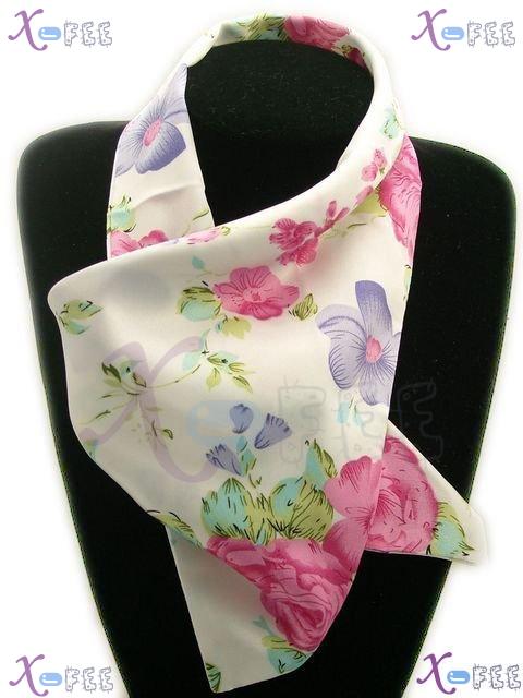 xfj00092 Hot New Fashion Women Accessory Magic Silk Scarf Flower Neckerchief Scarf Wrap 3