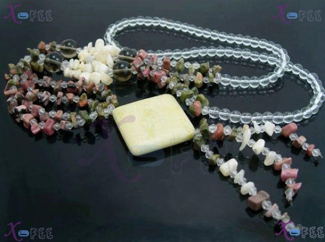 xl00451 New Prom Fashion Jewelry Collection Ethnic Jasper Glaze Marble Long Necklace 4
