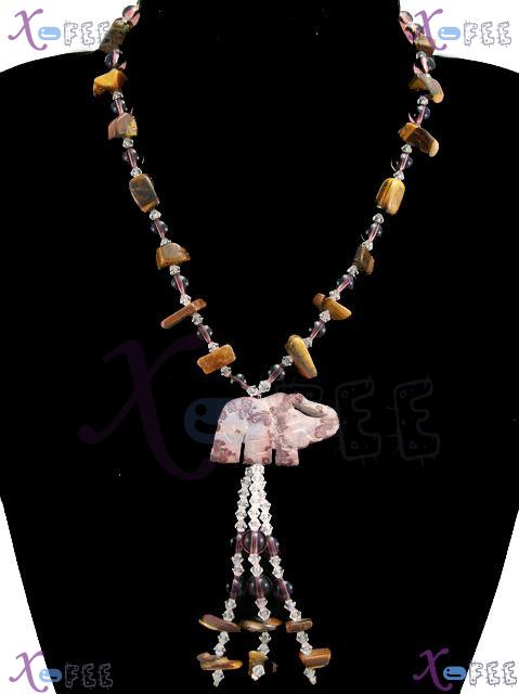 xl00457 Prom Fashion Jewelry Collection Ornament Agate Glaze Tiger Eye Crystal Necklace 1