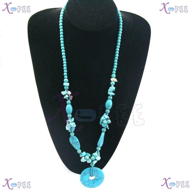 xl00576 Elegant Blossom Collection Fashion Jewelry Woman Ornament Turquoise Necklace 1