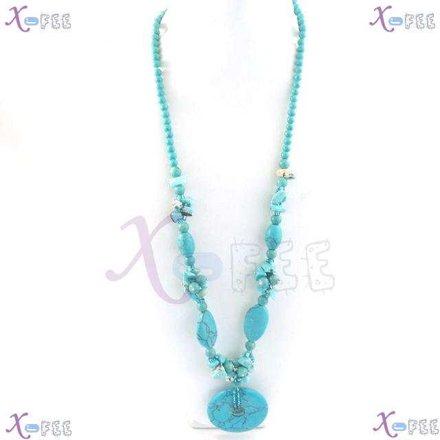xl00576 Elegant Blossom Collection Fashion Jewelry Woman Ornament Turquoise Necklace 2