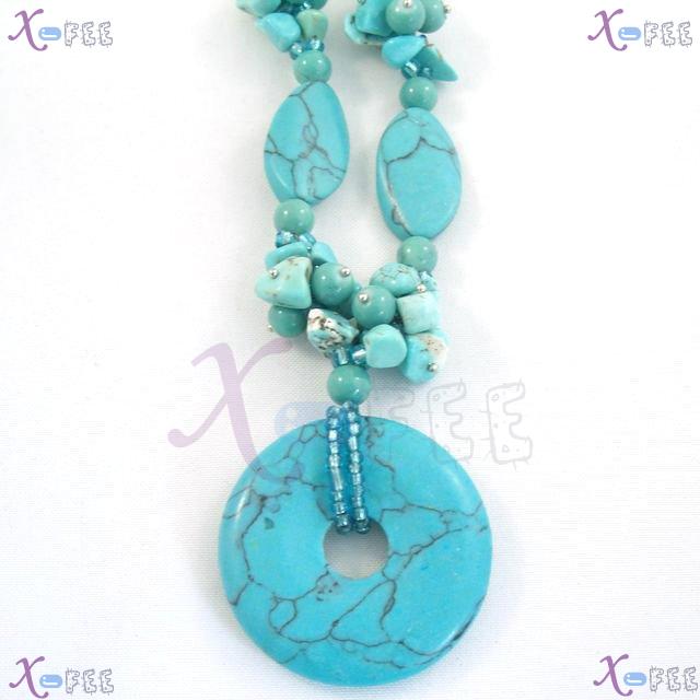 xl00576 Elegant Blossom Collection Fashion Jewelry Woman Ornament Turquoise Necklace 3