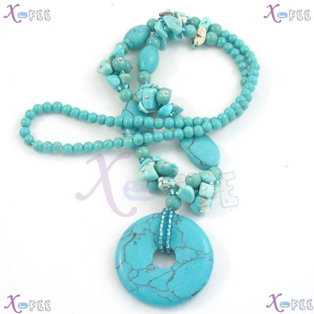 xl00576 Elegant Blossom Collection Fashion Jewelry Woman Ornament Turquoise Necklace 4