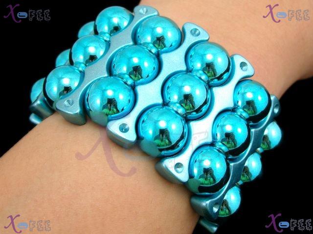 yklb00017 Hot Skyblue Collection Woman Fashion Jewelry Acryl Beads Spacer Stretch Bracelet 3