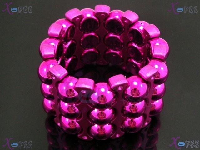 yklb00019 New Collection Woman Fashion Jewelry Hot Pink Acryl Spacer Bead Stretch Bracelet 2
