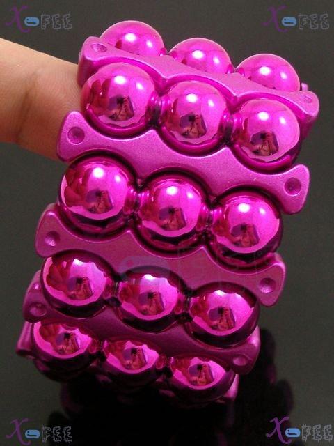 yklb00019 New Collection Woman Fashion Jewelry Hot Pink Acryl Spacer Bead Stretch Bracelet 3