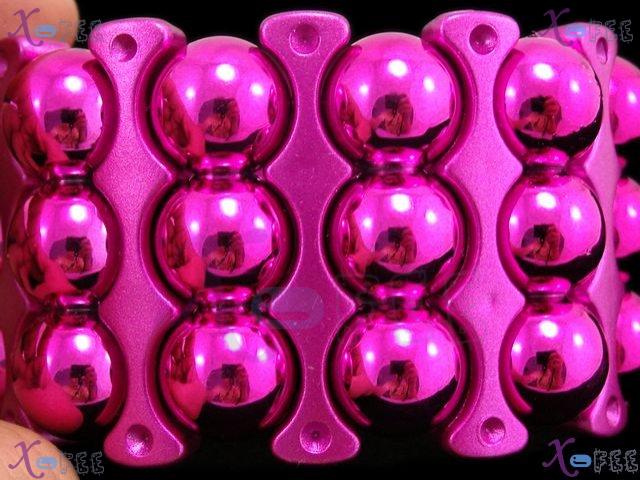 yklb00019 New Collection Woman Fashion Jewelry Hot Pink Acryl Spacer Bead Stretch Bracelet 4