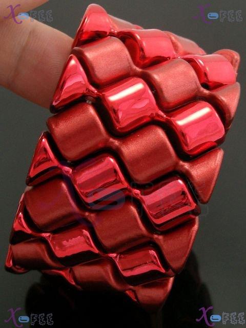 yklb00022 New Woman Collection Fashion Jewelry Red Acrylic Gear Spacer Stretch Bracelet 4