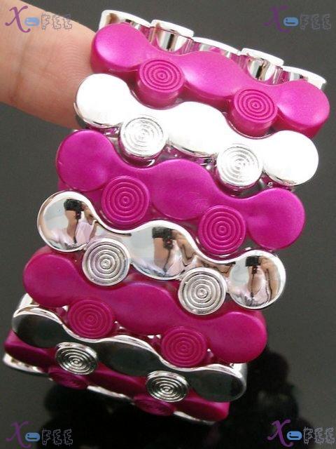 yklb00030 New Woman Collection Fashion Jewelry Pink Argent Acryl Wave Stretch Bracelet 4