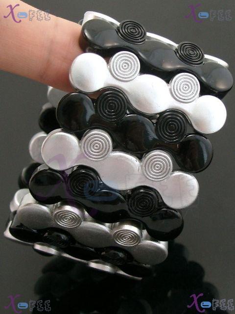 yklb00031 HOT Woman Collection Fashion Jewelry Black Argent Acryl Wave Stretch Bracelet 3