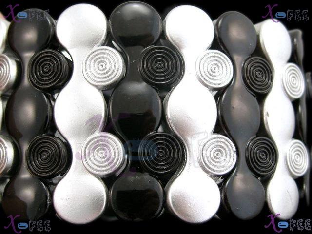 yklb00031 HOT Woman Collection Fashion Jewelry Black Argent Acryl Wave Stretch Bracelet 4