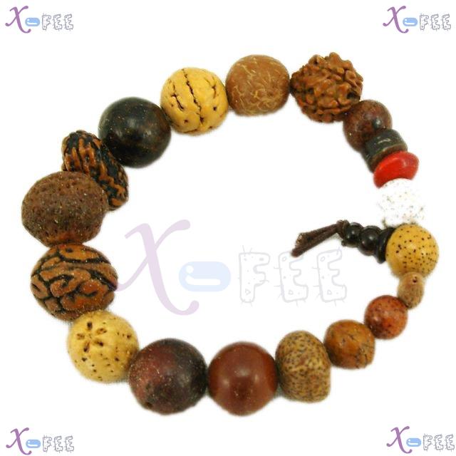 zjfz00070 Hot Religion Buddhism 18 Natural Nutshell Differ Size Prayer Mala Beads Bracelet 1