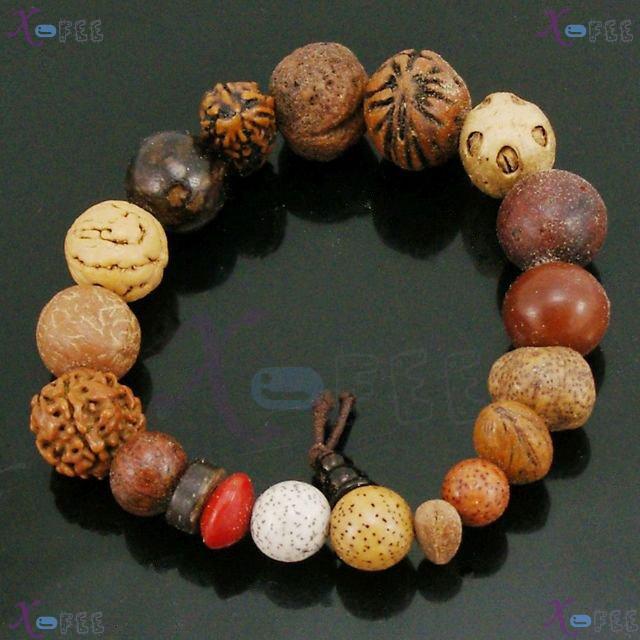 zjfz00070 Hot Religion Buddhism 18 Natural Nutshell Differ Size Prayer Mala Beads Bracelet 4