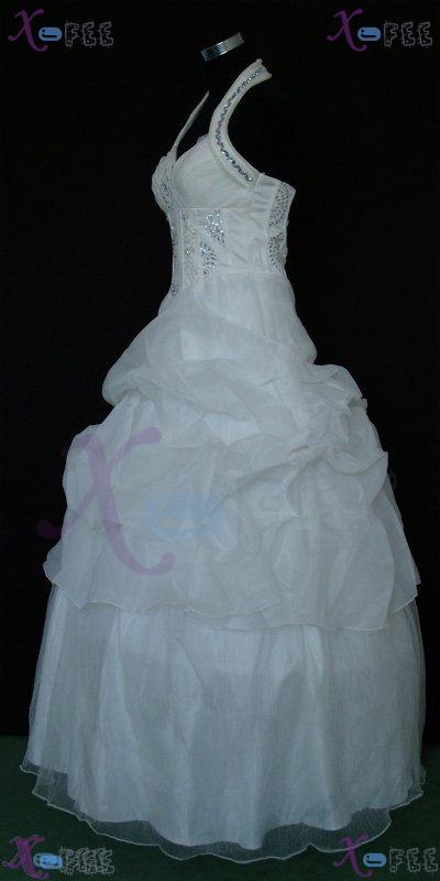 hsw00009 Custom-made White Wedding Dress Halter Wedding Gown 2