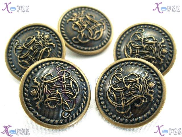 nkpf00031 Hot Wholesale 5pcs Collectibles Sewing Fabric Textile Flower Royal Metal Buttons 3