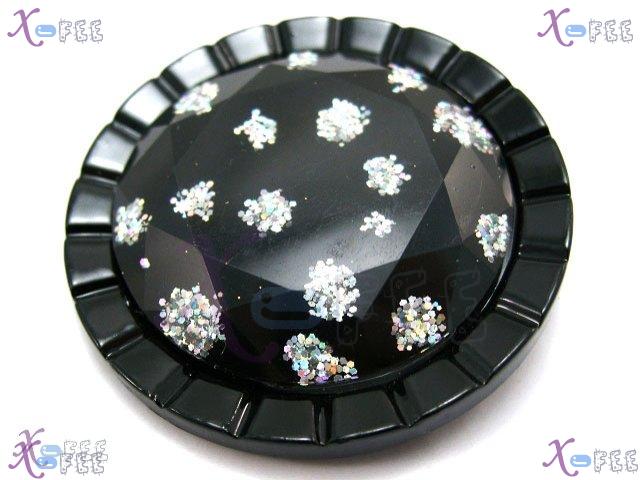 nkpf00384 Wholesale Crafts Sewing Fabric Textile 2pcs Glittering Silver Resin Cut Buttons 1