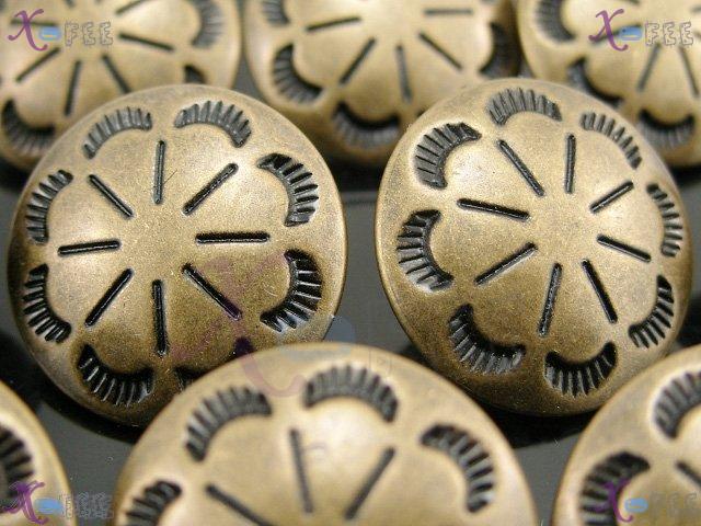 nkpf00454 New Sewing Metal Flower 32L Wholesale Lots 10pcs Carved Flower Metal Buttons 1