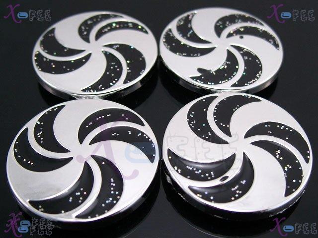 nkpf00562 Wholesale 4pcs Crafts Sewing Fabric Textile Curve Silver 54L Plastic Buttons 3