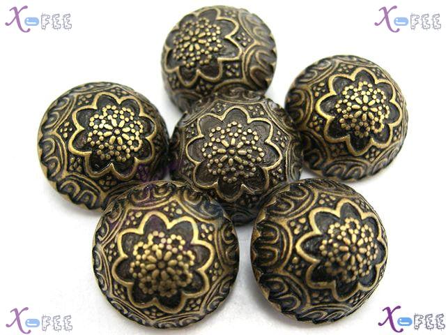 nkpf00687 New Fashion Craftwork Flower Wholesale 6pcs Mushrooms Style Flower Metal Buttons 1