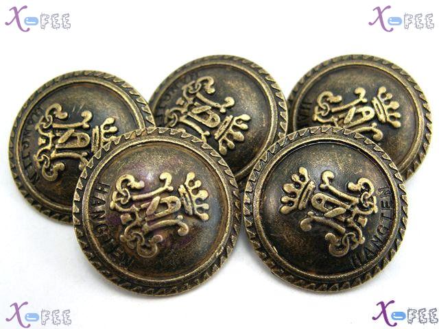 nkpf00704 Vintage Crafts Sewing Fabric Texture 5pcs Abstraction Unique Sign Metal Buttons 3