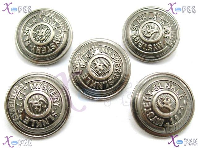 nkpf00911 38L Wholesale Collection Fabric Textile 5pcs Unique Number Letter Metal Buttons 3