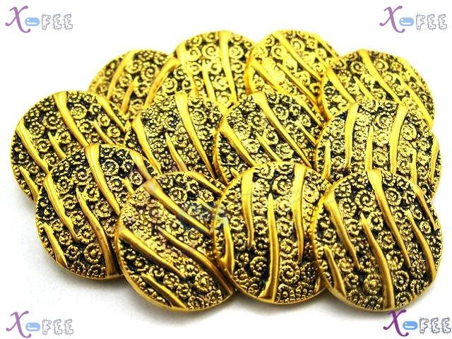 nkpf00930 12pcs Costume Sewing Fabric Textile Fashion Tribe Pattern Golden Plastic Buttons 1