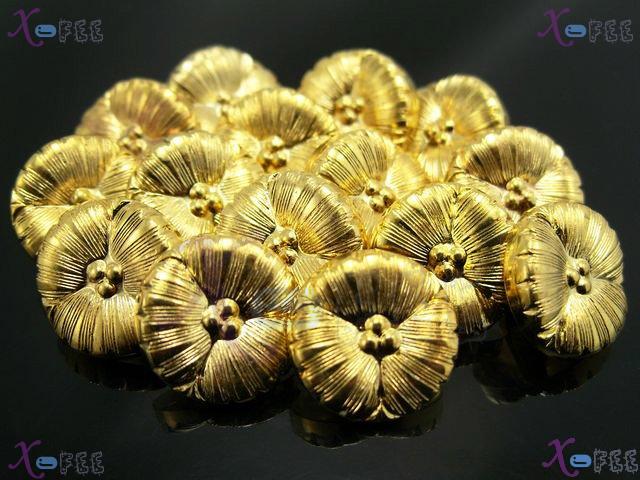 nkpf00960 Wholesale Crafts Fabric Textile Fashion 15pcs Golden Plastic Flower 26L Buttons 1