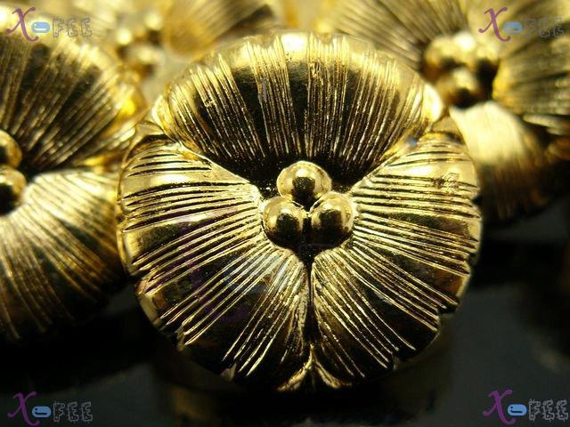 nkpf00960 Wholesale Crafts Fabric Textile Fashion 15pcs Golden Plastic Flower 26L Buttons 2