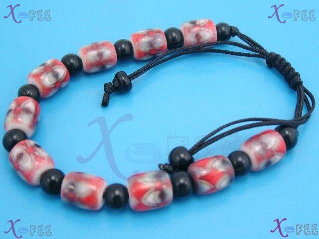 sl00530 Fad Hawaii Fashion Jewelry Ethnic Lampwork Glass Onyx Amulet Flower Bracelet 3