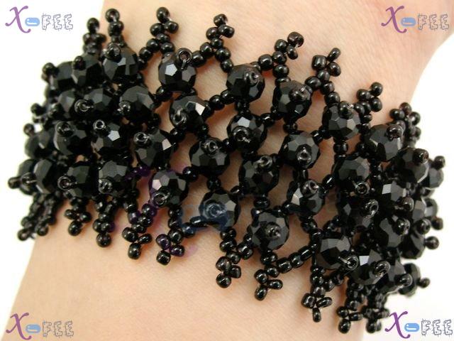 sl00590 Black Fashion Jewelry Ornament Woven Craft Tennis Glaze Prom Princess Bracelet 1