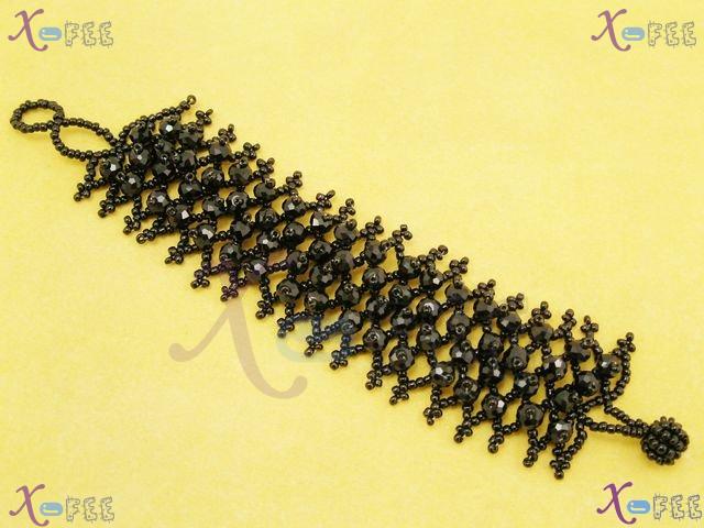 sl00590 Black Fashion Jewelry Ornament Woven Craft Tennis Glaze Prom Princess Bracelet 2